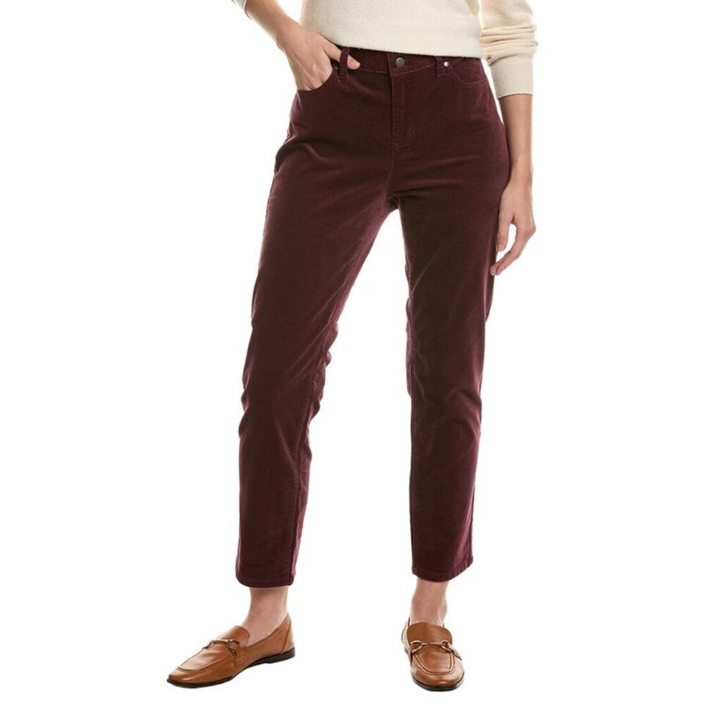 Eileen Fisher Womens Hi Waist Slim Ankle Jean, Red